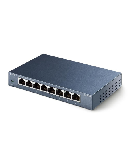 Switch, TP-LINK, TP-Link TL-SG108, Switch type Unmanaged, 8xRJ-45 ports, RJ-45 Ports Type Gigabit Ethernet (10/100/1000), 8xGig