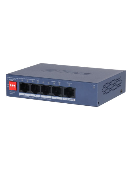 Switch, DAHUA, DH-CS4005-4ET1GT-36, Switch layer L2, 4xRJ-45 ports, RJ-45 Ports Type Fast Ethernet (10/100), 1xGigabit Ethernet