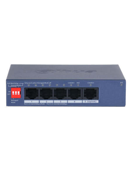 Switch, DAHUA, DH-CS4005-4ET1GT-36, Switch layer L2, 4xRJ-45 ports, RJ-45 Ports Type Fast Ethernet (10/100), 1xGigabit Ethernet