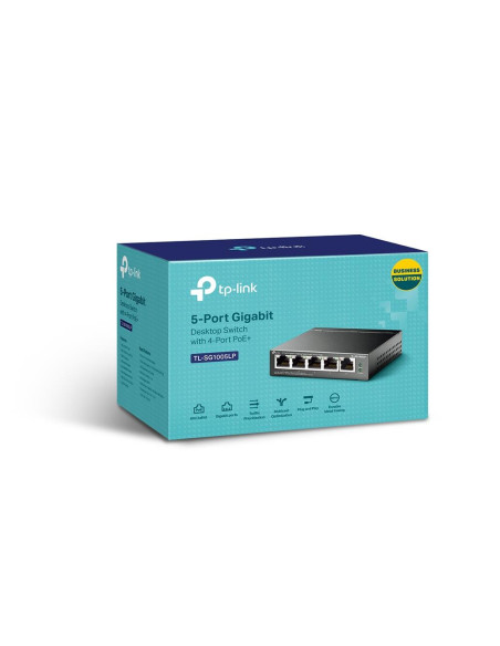 Switch, TP-LINK, Desktop/pedestal, 5x10Base-T / 100Base-TX / 1000Base-T, PoE ports 1, TL-SG1005LP