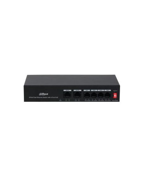 Switch, DAHUA, PFS3006-4ET-36, PoE ports 4, 36 Watts, DH-PFS3006-4ET-36