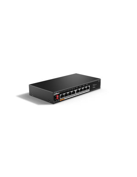 Switch, DAHUA, Desktop/pedestal, 8x10Base-T / 100Base-TX, PoE ports 4, 60 Watts, SF1008LP