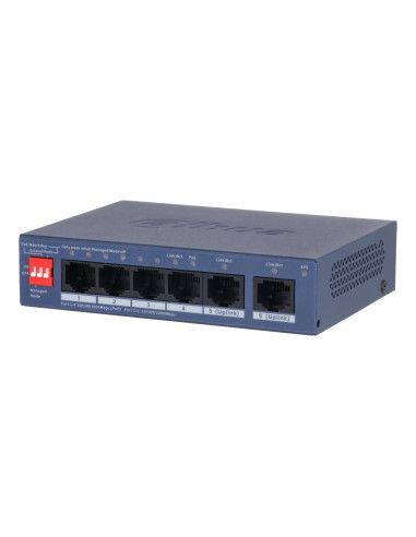 Switch, DAHUA, CS4006-4GT-36, Switch type Managed, Switch layer L2, Form factor Desktop/Wall-Mounting, 4xRJ-45 ports, RJ-45 Por