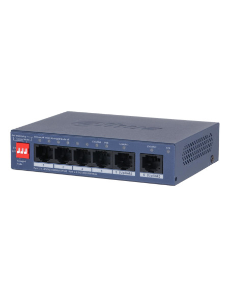 Switch, DAHUA, CS4006-4GT-36, Switch type Managed, Switch layer L2, Form factor Desktop/Wall-Mounting, 4xRJ-45 ports, RJ-45 Por