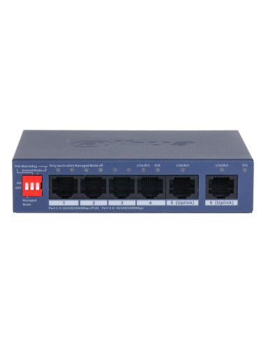 Switch, DAHUA, CS4006-4GT-36, Switch type Managed, Switch layer L2, Form factor Desktop/Wall-Mounting, 4xRJ-45 ports, RJ-45 Por