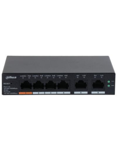 Switch, DAHUA, CS4006-4GT-60, Type L2, Desktop/pedestal, PoE ports 4, 60 Watts, DH-CS4006-4GT-60
