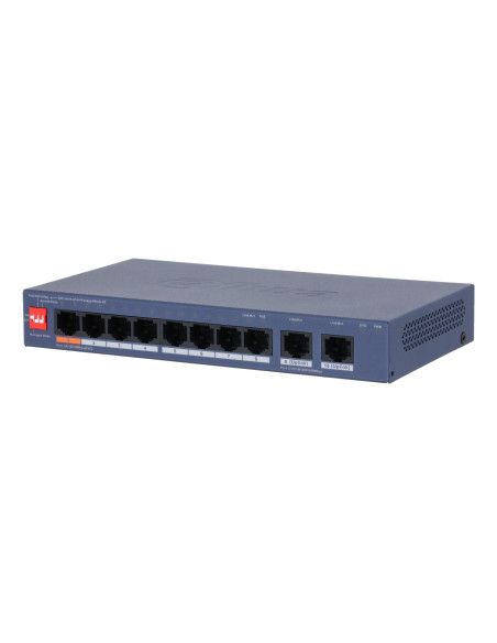 Switch, DAHUA, DH-CS4010-8ET2GT-60, Switch layer L2, 8xRJ-45 ports, RJ-45 Ports Type Fast Ethernet (10/100), 2xGigabit Ethernet