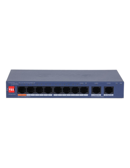 Switch, DAHUA, DH-CS4010-8ET2GT-60, Switch layer L2, 8xRJ-45 ports, RJ-45 Ports Type Fast Ethernet (10/100), 2xGigabit Ethernet