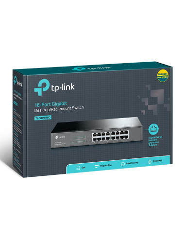Switch, TP-LINK, 16x10Base-T / 100Base-TX / 1000Base-T, TL-SG1016D