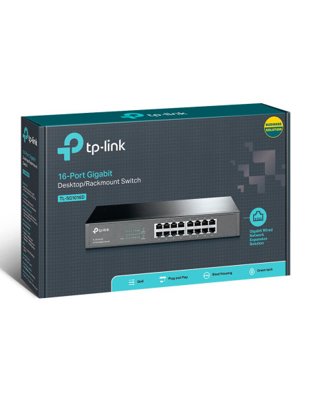 Switch, TP-LINK, 16x10Base-T / 100Base-TX / 1000Base-T, TL-SG1016D