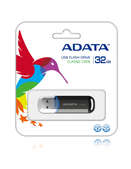 MEMORY DRIVE FLASH USB2 32GB/BLACK AC906-32G-RBK ADATA
