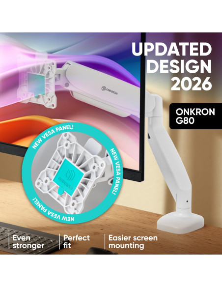 MONITOR ACC DESK MOUNT/13-32" WHITE G80-W ONKRON