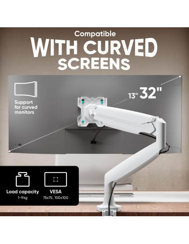 MONITOR ACC DESK MOUNT/13-32" WHITE G100-W ONKRON