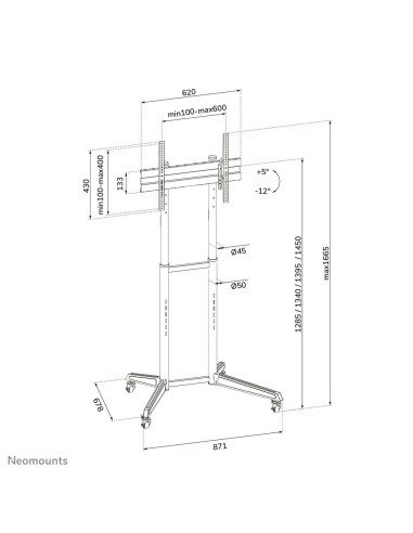 TV SET ACC FLOOR STAND 37-70"/FL50-540BL1 NEOMOUNTS