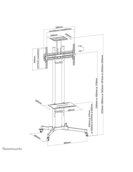 TV SET ACC FLOOR STAND BLACK/32-55" PLASMA-M1700E NEOMOUNTS
