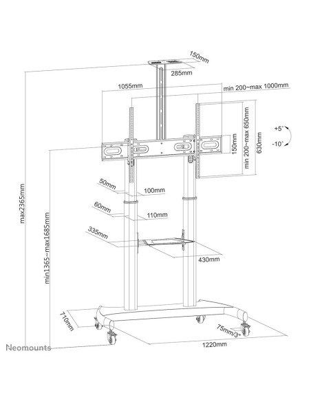 TV SET ACC FLOOR STAND BLACK/PLASMA-M1950E NEOMOUNTS