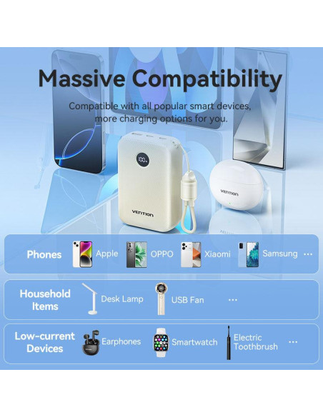 POWER BANK USB 20000MAH 22.5W/BEIGE FKBN0-C VENTION