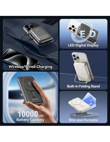 POWER BANK WRL 10000MAH 20W/MAGNETIC BLACK FHNB0 VENTION