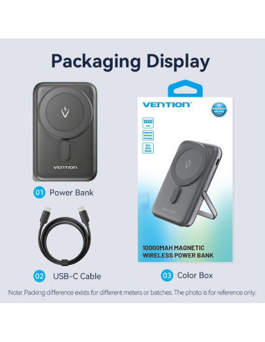 POWER BANK WRL 10000MAH 20W/MAGNETIC BLACK FHNB0 VENTION