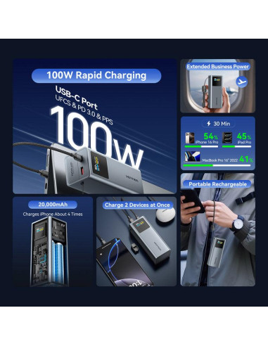 POWER BANK USB 20000MAH 100W/FKCH0 VENTION