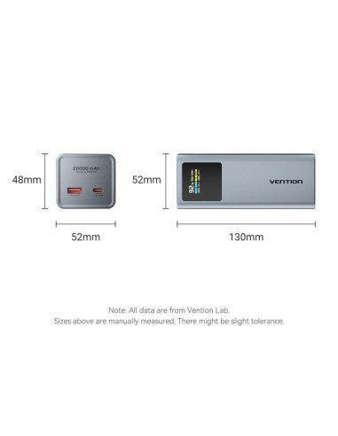 POWER BANK USB 20000MAH 100W/FKCH0 VENTION