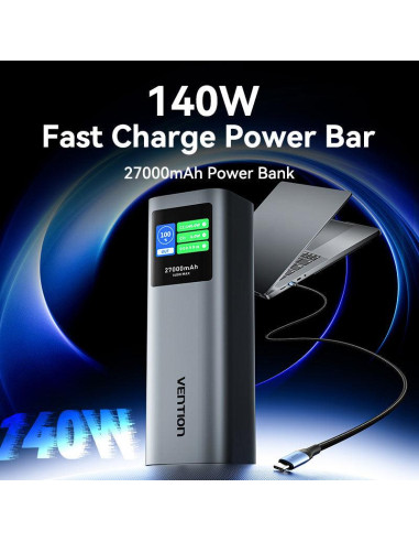 POWER BANK USB 27000MAH 140W/FKEH0 VENTION