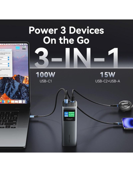 POWER BANK USB 27000MAH 140W/FKEH0 VENTION