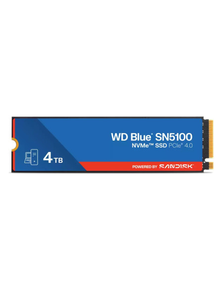 SSD, SANDISK, Blue SN5100, 4TB, M.2, NVMe, 3D QLC, Write speed 6700 MBytes/sec, Read speed 6900 MBytes/sec, 2.38mm, TBW 1200 TB