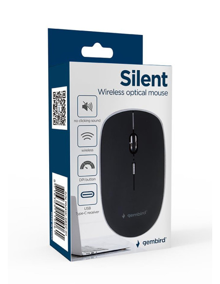 MOUSE USB-C OPTICAL WRL BLACK/SILENT MUSW-4BSC-01 GEMBIRD