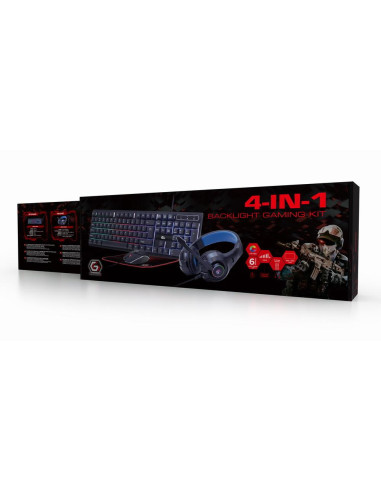 KEYBOARD USB GAMING KIT ENG/GHOST GGS-UMGL4-02 GEMBIRD