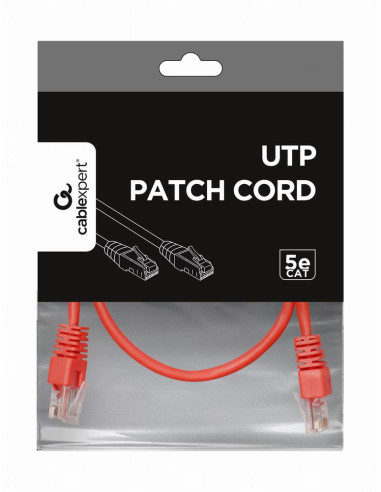 PATCH CABLE CAT5E UTP 0.5M/RED PP12-0.5M/R GEMBIRD