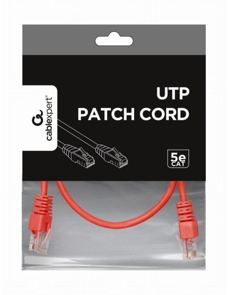 PATCH CABLE CAT5E UTP 0.5M/RED PP12-0.5M/R GEMBIRD