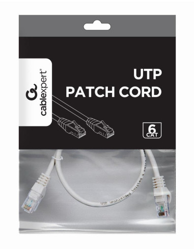 PATCH CABLE CAT6 UTP 0.5M/GREY PP6U-0.5M GEMBIRD