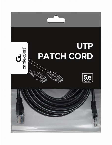 PATCH CABLE CAT5E UTP 5M/BLACK PP12-5M/BK GEMBIRD