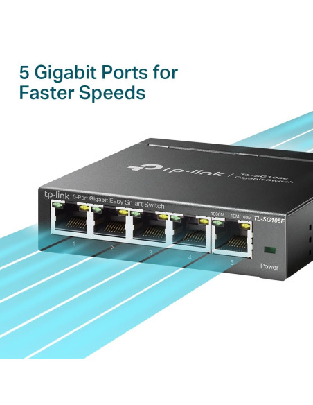 Switch, TP-LINK, 5x10Base-T / 100Base-TX / 1000Base-T, TL-SG105E