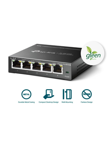 Switch, TP-LINK, 5x10Base-T / 100Base-TX / 1000Base-T, TL-SG105E
