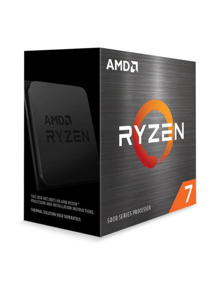 CPU, AMD, Desktop, Ryzen 7, 5800X, Vermeer, 3800 MHz, Cores 8, 32MB, Socket SAM4, 105 Watts, BOX, 100-100000063WOF