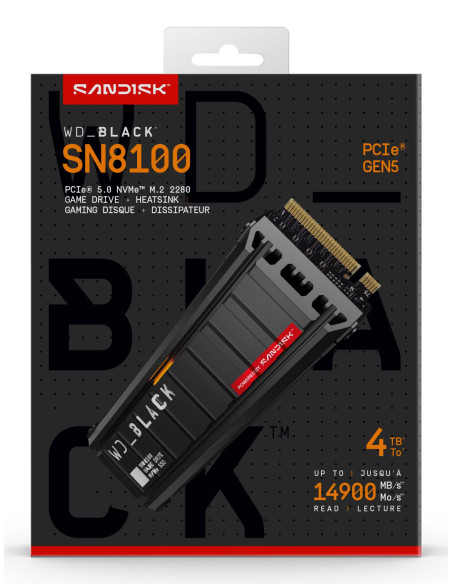 SSD, SANDISK, 2400xTBW rating, NVMe Yes, PCI Express 5.0, M.2, 4000 GB, WDS400T1XHM-00CMT0
