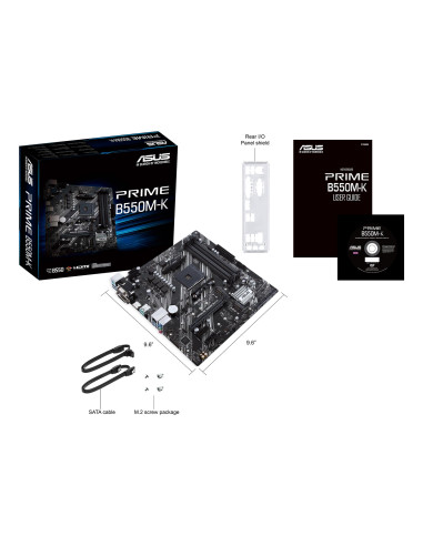 Mainboard, ASUS, AMD B550, SAM4, MicroATX, 2xPCI-Express 3.0 1x, 2xM.2, 1xPCI-Express 4.0 16x, Memory DDR4, Memory slots 4, 1x1