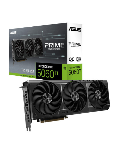 Graphics Card, ASUS, NVIDIA GeForce RTX 5060 Ti, 16 GB, GDDR7, 128 bit, PCIE 5.0 16x, Triple slot Fansink, 1xHDMI, 3xDisplayPor