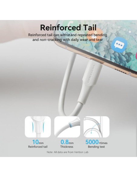 CABLE USB2.0 TO MICRO-B/1M WHITE CTIWF VENTION
