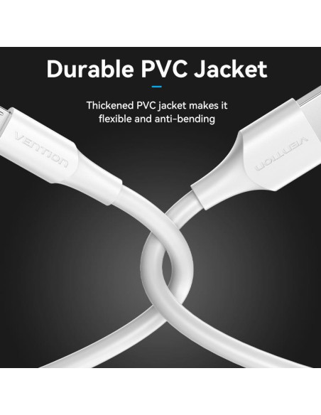 CABLE USB2.0 TO MICRO-B/1M WHITE CTIWF VENTION
