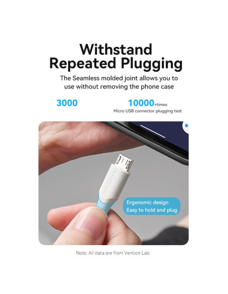 CABLE USB2.0 TO MICRO-B/2M WHITE CTIWH VENTION
