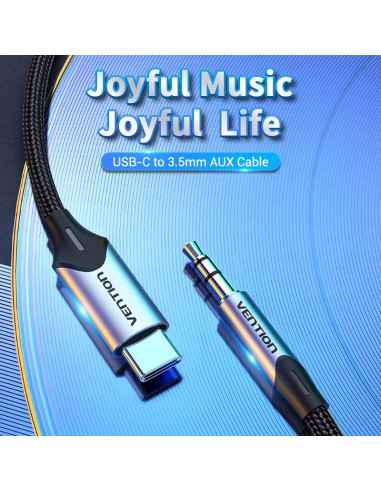 CABLE AUDIO 3.5MM TO USB-C/1M BGKHF VENTION