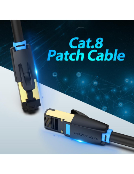 PATCH CABLE CAT.8 SFTP/1M BLACK IKABF VENTION
