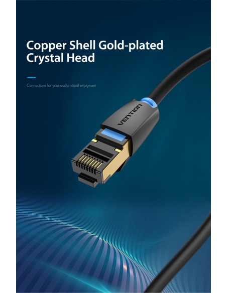 PATCH CABLE CAT.8 SFTP/1M BLACK IKABF VENTION