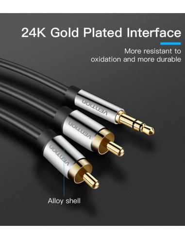 CABLE AUDIO 3.5MM TO 2XRCA/1.5M BCFBG VENTION