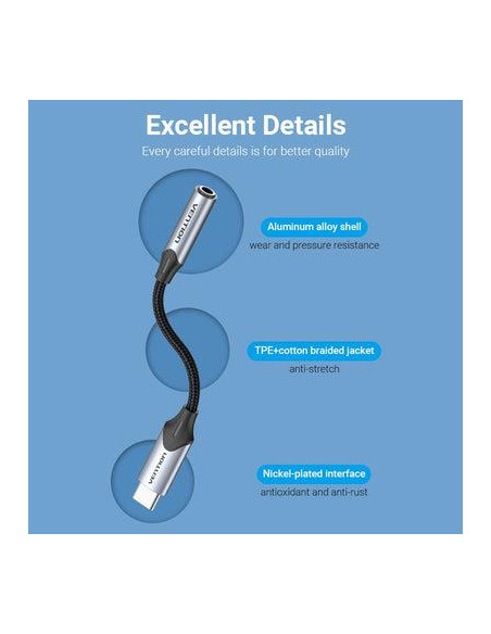 ADAPTER USB-C TO AUDIO 3.5MM/0.1M BGJHA VENTION