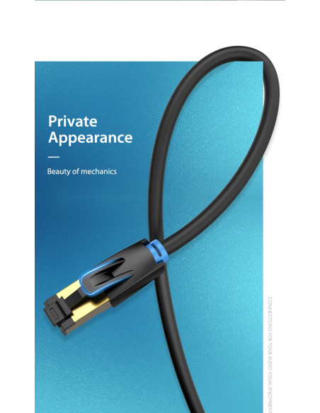 PATCH CABLE CAT.8 SFTP/2M BLACK IKABH VENTION