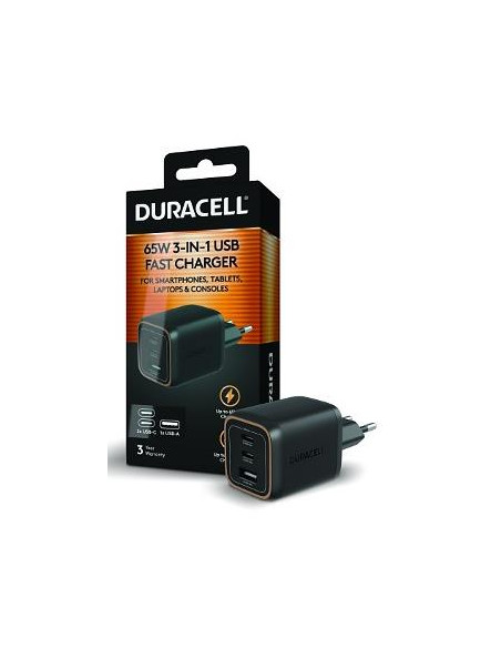MOBILE CHARGER WALL 65W/BLACK DRACUSB25-EU DURACELL